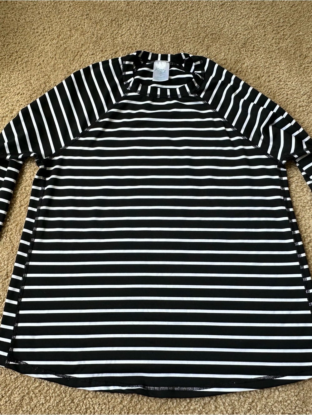 Kona Sol Black and White Striped Swim Coverup